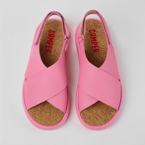 Camper Pelotas Flota Pink Leather Sandals
